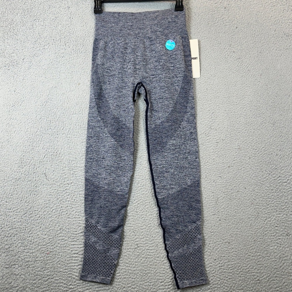 NEW PINK Leggings Womens Small Seamless Workout Tight Blue High Waist Marled